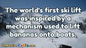 The world's first ski lift was inspired by a mechanism used to lift bananas onto boats.