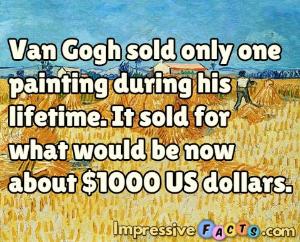 Van Gogh sold only one painting during his lifetime.